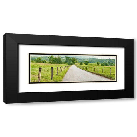 Country Road Panorama I Black Modern Wood Framed Art Print with Double Matting by McLoughlin, James