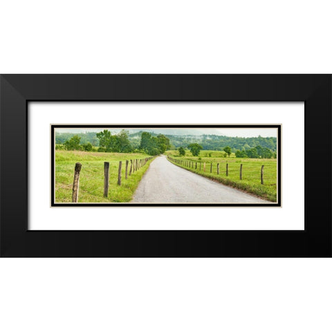 Country Road Panorama I Black Modern Wood Framed Art Print with Double Matting by McLoughlin, James