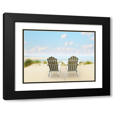 Beachscape Photo I Black Modern Wood Framed Art Print with Double Matting by McLoughlin, James