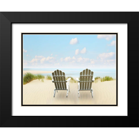 Beachscape Photo I Black Modern Wood Framed Art Print with Double Matting by McLoughlin, James