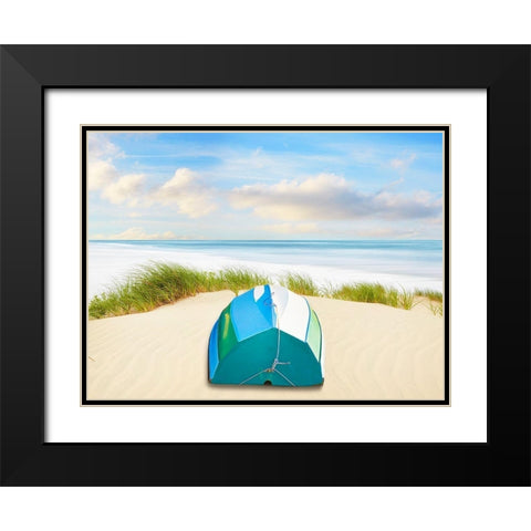 Beachscape Photo III Black Modern Wood Framed Art Print with Double Matting by McLoughlin, James