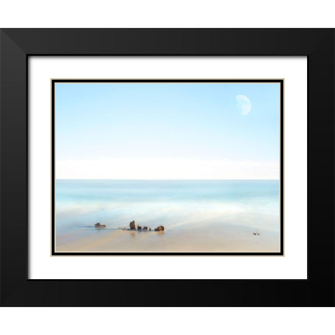 Beachscape Photo V Black Modern Wood Framed Art Print with Double Matting by McLoughlin, James