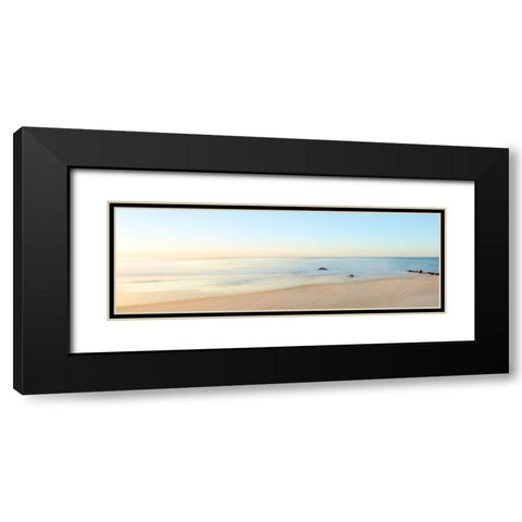 Beachscape Panorama II Black Modern Wood Framed Art Print with Double Matting by McLoughlin, James