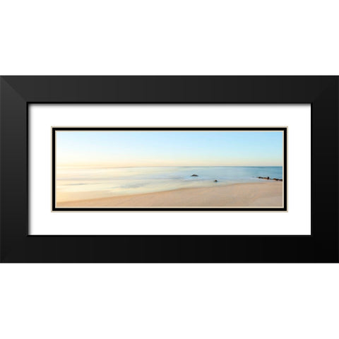 Beachscape Panorama II Black Modern Wood Framed Art Print with Double Matting by McLoughlin, James