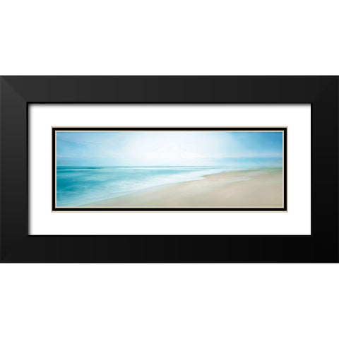 Beachscape Panorama VIII Black Modern Wood Framed Art Print with Double Matting by McLoughlin, James