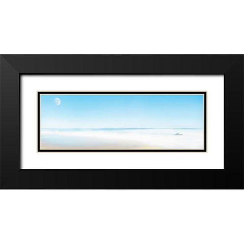Beachscape Panorama X Black Modern Wood Framed Art Print with Double Matting by McLoughlin, James