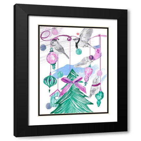 December Tree I Black Modern Wood Framed Art Print with Double Matting by Wang, Melissa