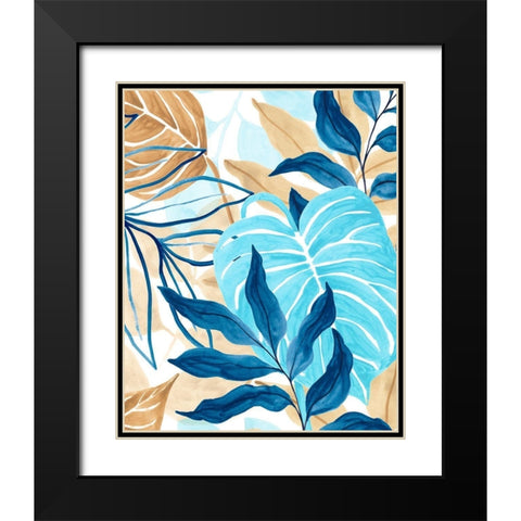 Blue Jungle I Black Modern Wood Framed Art Print with Double Matting by Vess, June Erica