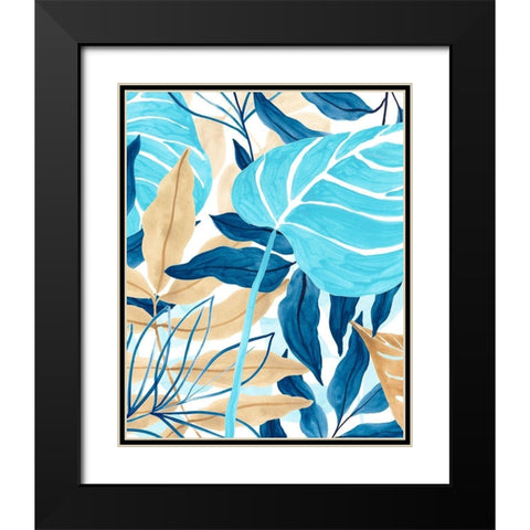 Blue Jungle II Black Modern Wood Framed Art Print with Double Matting by Vess, June Erica