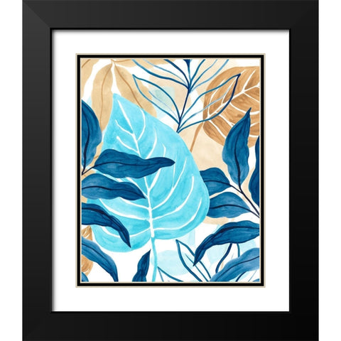 Blue Jungle III Black Modern Wood Framed Art Print with Double Matting by Vess, June Erica