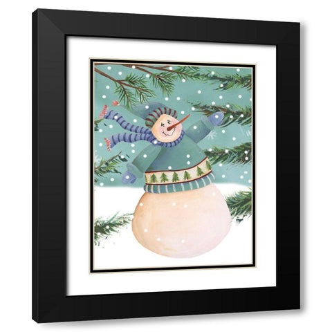 Snow is Falling I Black Modern Wood Framed Art Print with Double Matting by Moore, Regina