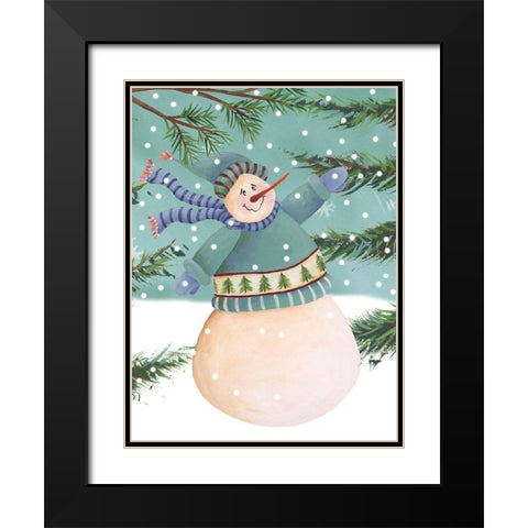 Snow is Falling I Black Modern Wood Framed Art Print with Double Matting by Moore, Regina