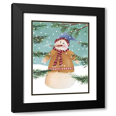 Snow is Falling II Black Modern Wood Framed Art Print with Double Matting by Moore, Regina
