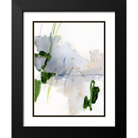 Green and Grey I Black Modern Wood Framed Art Print with Double Matting by Barnes, Victoria