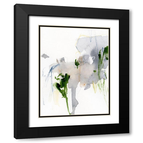 Green and Grey II Black Modern Wood Framed Art Print with Double Matting by Barnes, Victoria