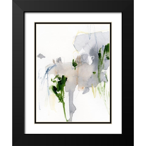 Green and Grey II Black Modern Wood Framed Art Print with Double Matting by Barnes, Victoria