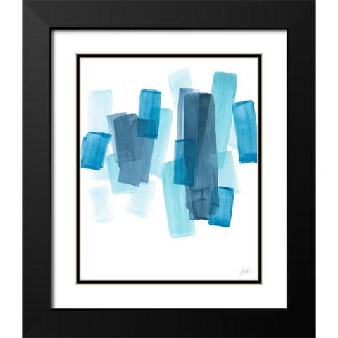 Azure Fragment II Black Modern Wood Framed Art Print with Double Matting by Vess, June Erica