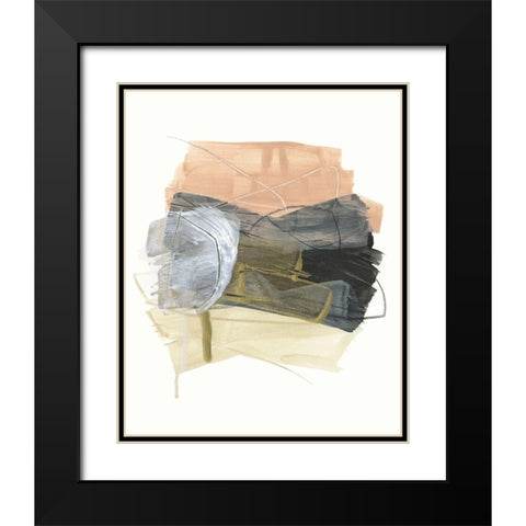 Shuffle Stack II Black Modern Wood Framed Art Print with Double Matting by Vess, June Erica