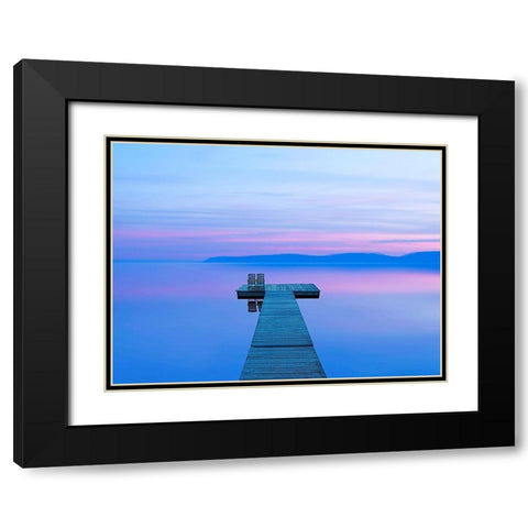Lakescape I Black Modern Wood Framed Art Print with Double Matting by McLoughlin, James