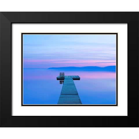 Lakescape I Black Modern Wood Framed Art Print with Double Matting by McLoughlin, James