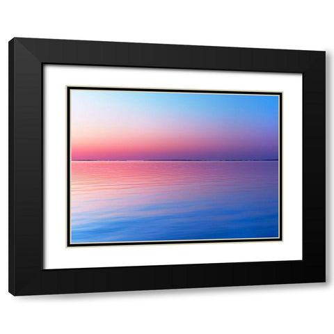 Lakescape IV Black Modern Wood Framed Art Print with Double Matting by McLoughlin, James