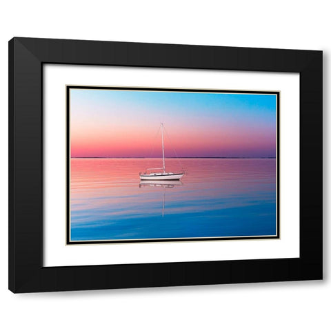 Lakescape VI Black Modern Wood Framed Art Print with Double Matting by McLoughlin, James