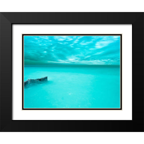 Lakescape VII Black Modern Wood Framed Art Print with Double Matting by McLoughlin, James