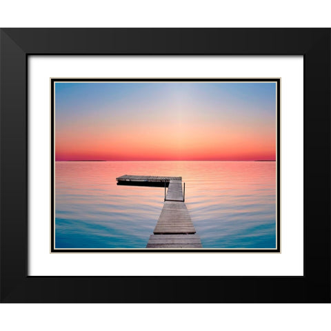 Lakescape X Black Modern Wood Framed Art Print with Double Matting by McLoughlin, James