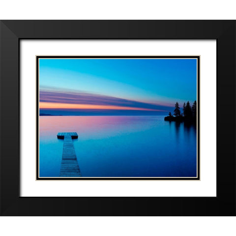 Lakescape XIII Black Modern Wood Framed Art Print with Double Matting by McLoughlin, James