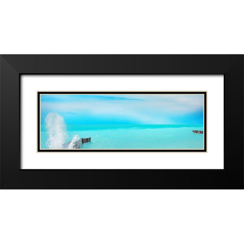 Lakescape Panorama VI Black Modern Wood Framed Art Print with Double Matting by McLoughlin, James