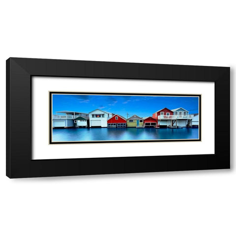 Lakescape Panorama VII Black Modern Wood Framed Art Print with Double Matting by McLoughlin, James