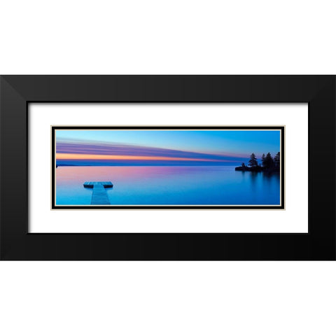 Lakescape Panorama XI Black Modern Wood Framed Art Print with Double Matting by McLoughlin, James