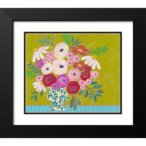 Bold Flowers I Black Modern Wood Framed Art Print with Double Matting by Moore, Regina