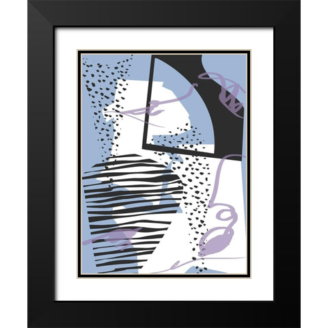 Sounds of the Ocean I Black Modern Wood Framed Art Print with Double Matting by Wang, Melissa