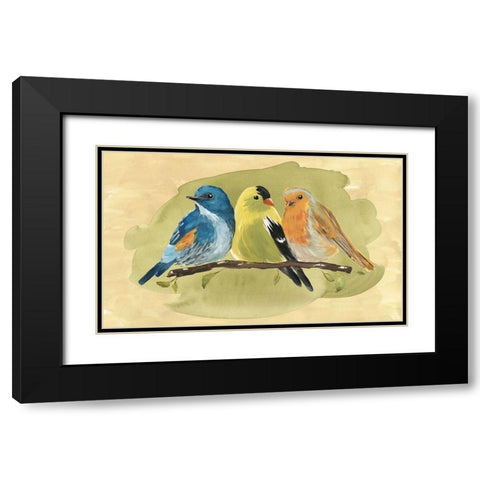 Bird Perch I Black Modern Wood Framed Art Print with Double Matting by Warren, Annie