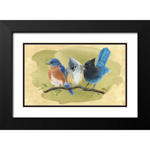 Bird Perch III Black Modern Wood Framed Art Print with Double Matting by Warren, Annie