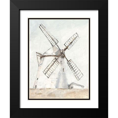 European Windmill II Black Modern Wood Framed Art Print with Double Matting by Harper, Ethan