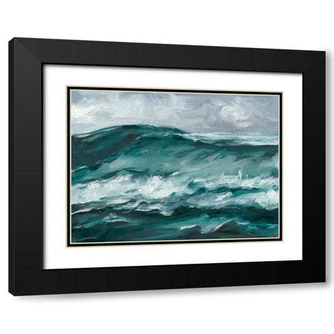 Moonlit Waves II Black Modern Wood Framed Art Print with Double Matting by Harper, Ethan