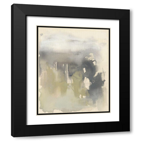 Poured Neutrals I Black Modern Wood Framed Art Print with Double Matting by Goldberger, Jennifer