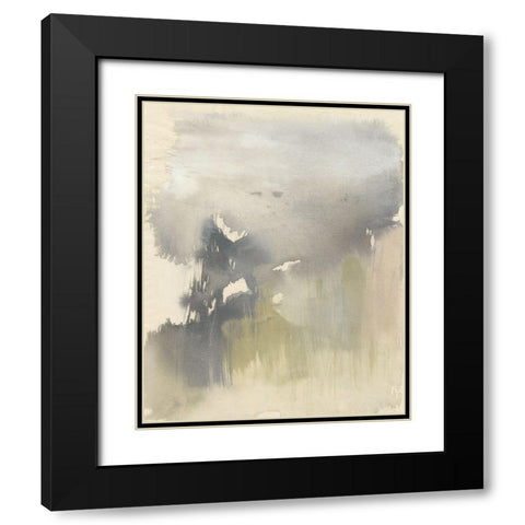Poured Neutrals II Black Modern Wood Framed Art Print with Double Matting by Goldberger, Jennifer