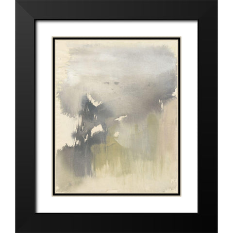 Poured Neutrals II Black Modern Wood Framed Art Print with Double Matting by Goldberger, Jennifer