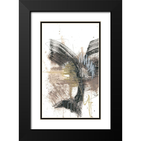 Black, Gold and Taupe I Black Modern Wood Framed Art Print with Double Matting by Goldberger, Jennifer
