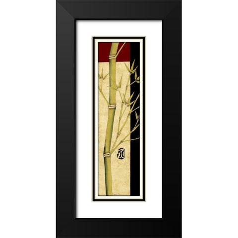 Meditative Bamboo Panel I Black Modern Wood Framed Art Print with Double Matting by Goldberger, Jennifer