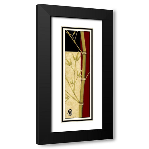 Meditative Bamboo Panel II Black Modern Wood Framed Art Print with Double Matting by Goldberger, Jennifer