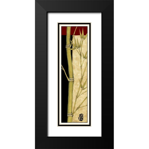 Meditative Bamboo Panel III Black Modern Wood Framed Art Print with Double Matting by Goldberger, Jennifer
