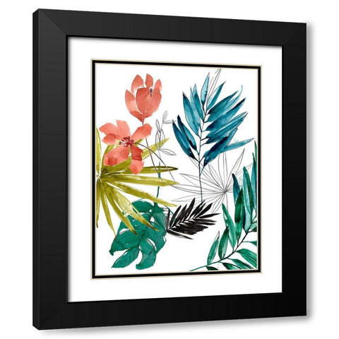 Tropical Composition I Black Modern Wood Framed Art Print with Double Matting by Goldberger, Jennifer