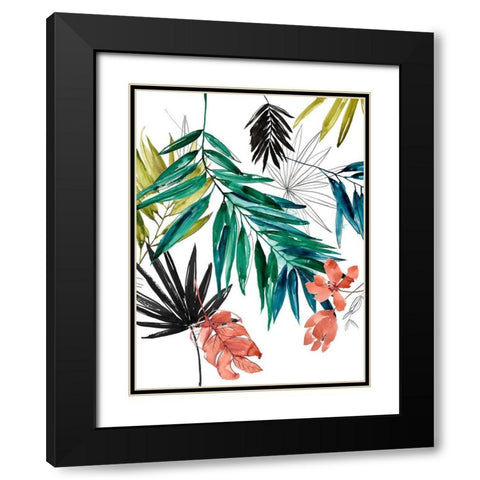 Tropical Composition II Black Modern Wood Framed Art Print with Double Matting by Goldberger, Jennifer