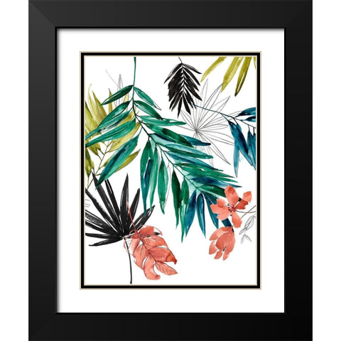 Tropical Composition II Black Modern Wood Framed Art Print with Double Matting by Goldberger, Jennifer