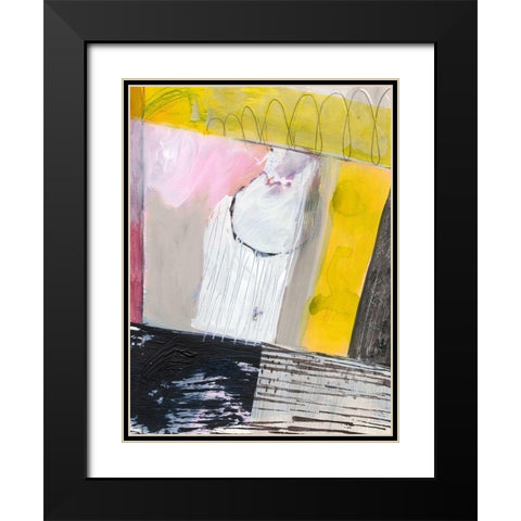 Abstract #27-B Black Modern Wood Framed Art Print with Double Matting by Fuchs, Jodi