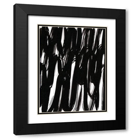 Ink Scribble I Black Modern Wood Framed Art Print with Double Matting by Fuchs, Jodi